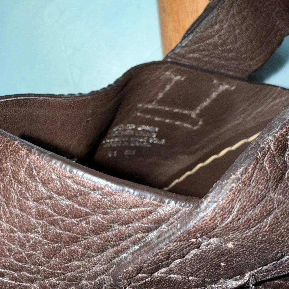 TORY BURCH Women’s 8 M Jodie Brown Leather Woven Platform Heel Sandals - Picture 13 of 15